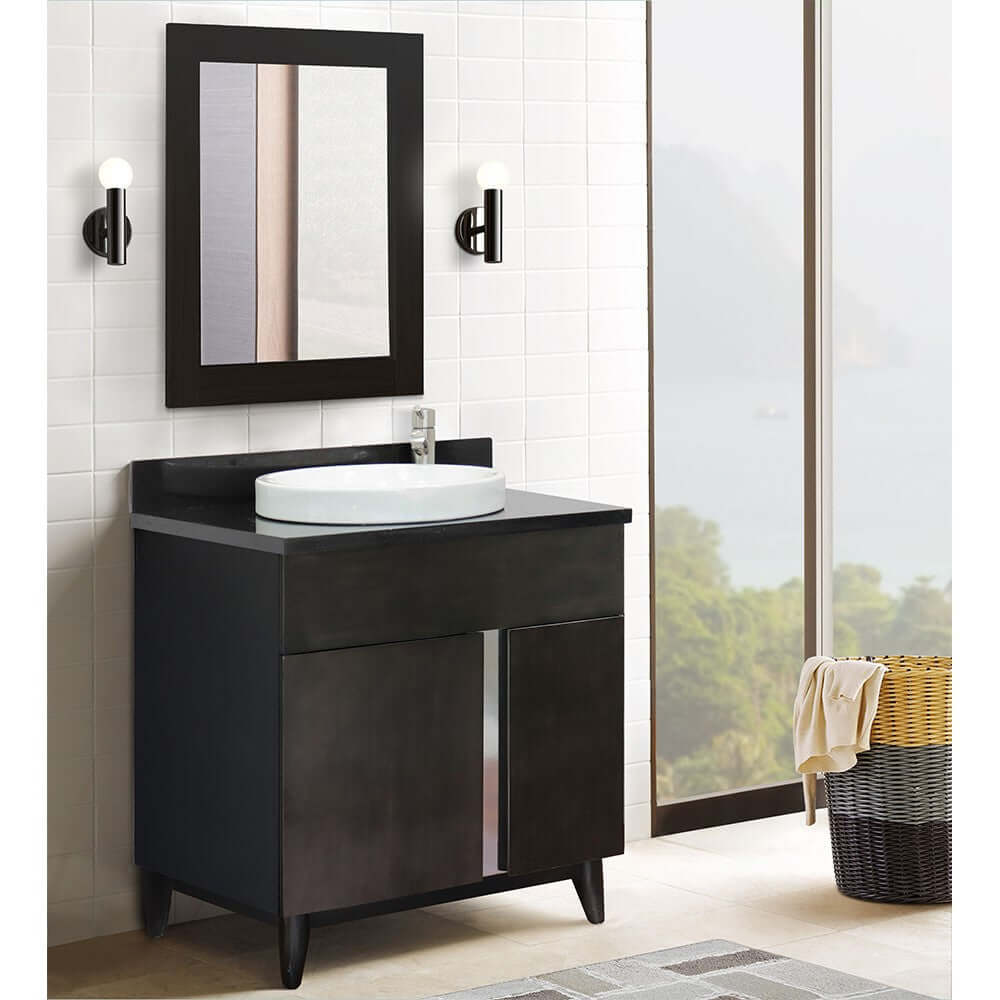 Bellaterra 400200-SB-BGRD 31" Wood Single Vanity w/ Counter Top and Sink Black Galaxy