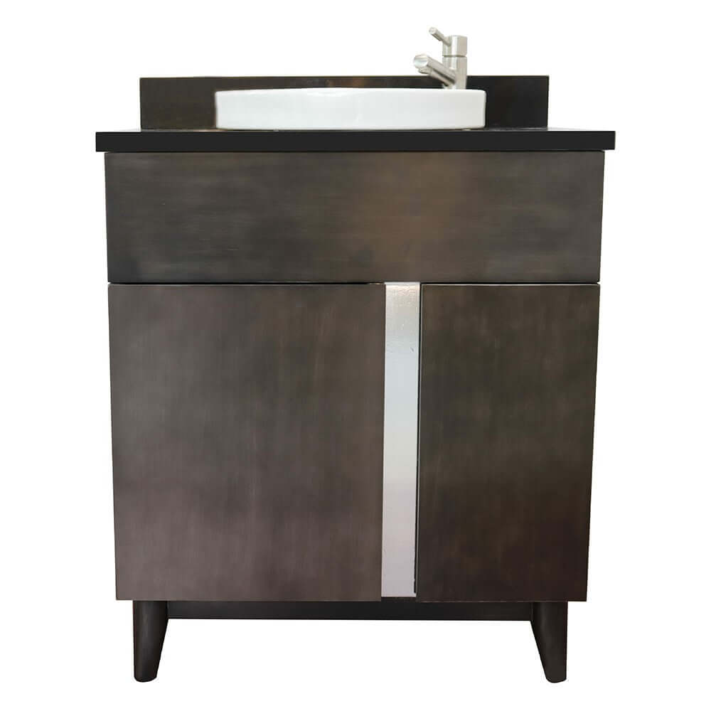 Bellaterra 400200-SB-BGRD 31" Wood Single Vanity w/ Counter Top and Sink Black Galaxy