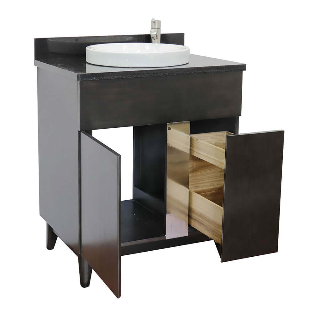 Bellaterra 400200-SB-BGRD 31" Wood Single Vanity w/ Counter Top and Sink Black Galaxy