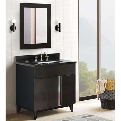 Bellaterra 400200-SB-BGR 31" Wood Single Vanity w/ Counter Top and Sink Black Galaxy