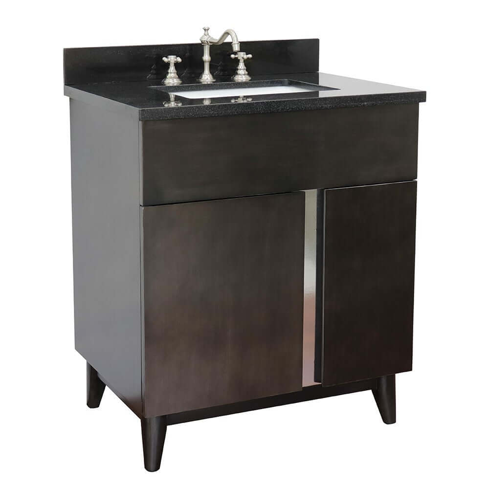 Bellaterra 400200-SB-BGR 31" Wood Single Vanity w/ Counter Top and Sink Black Galaxy