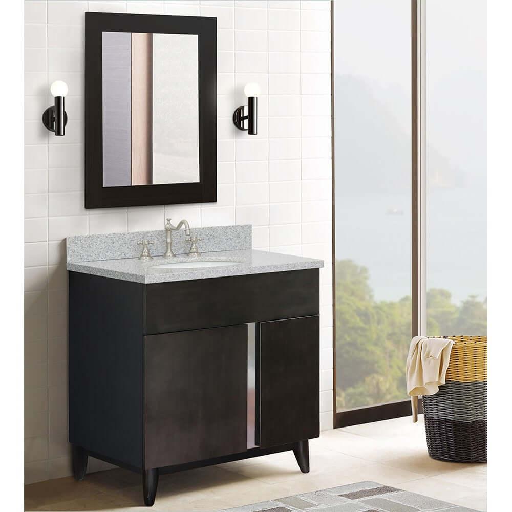 Bellaterra 400200-SB-GYO 31" Wood Single Vanity w/ Counter Top and Sink Gray Granite