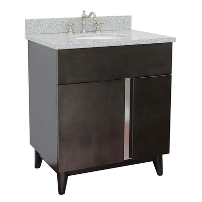 Bellaterra 400200-SB-GYO 31" Wood Single Vanity w/ Counter Top and Sink Gray Granite