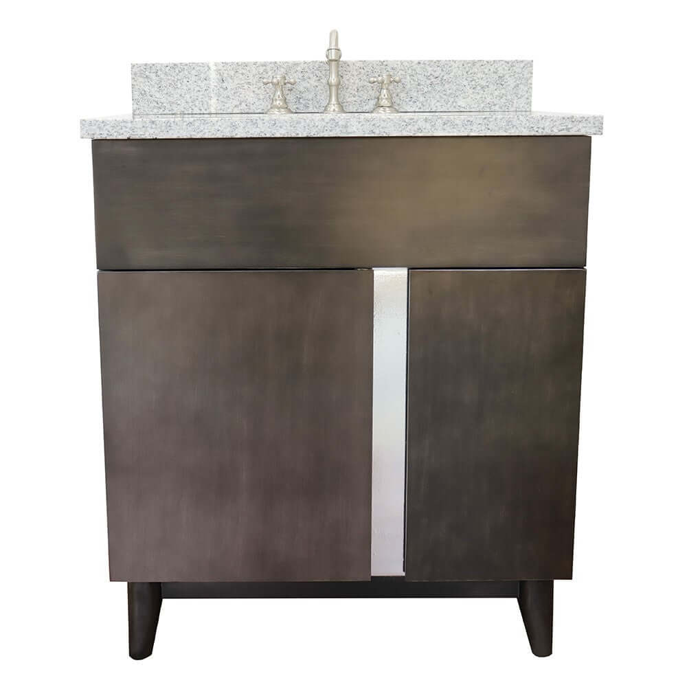 Bellaterra 400200-SB-GYO 31" Wood Single Vanity w/ Counter Top and Sink Gray Granite