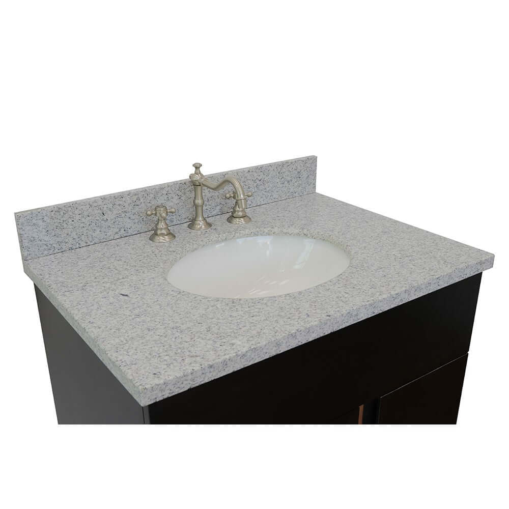 Bellaterra 400200-SB-GYO 31" Wood Single Vanity w/ Counter Top and Sink Gray Granite