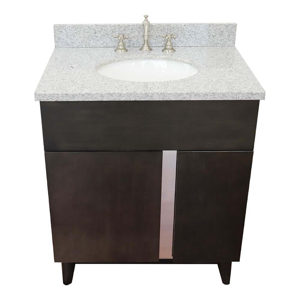 Bellaterra 400200-SB-GYO 31" Wood Single Vanity w/ Counter Top and Sink Gray Granite