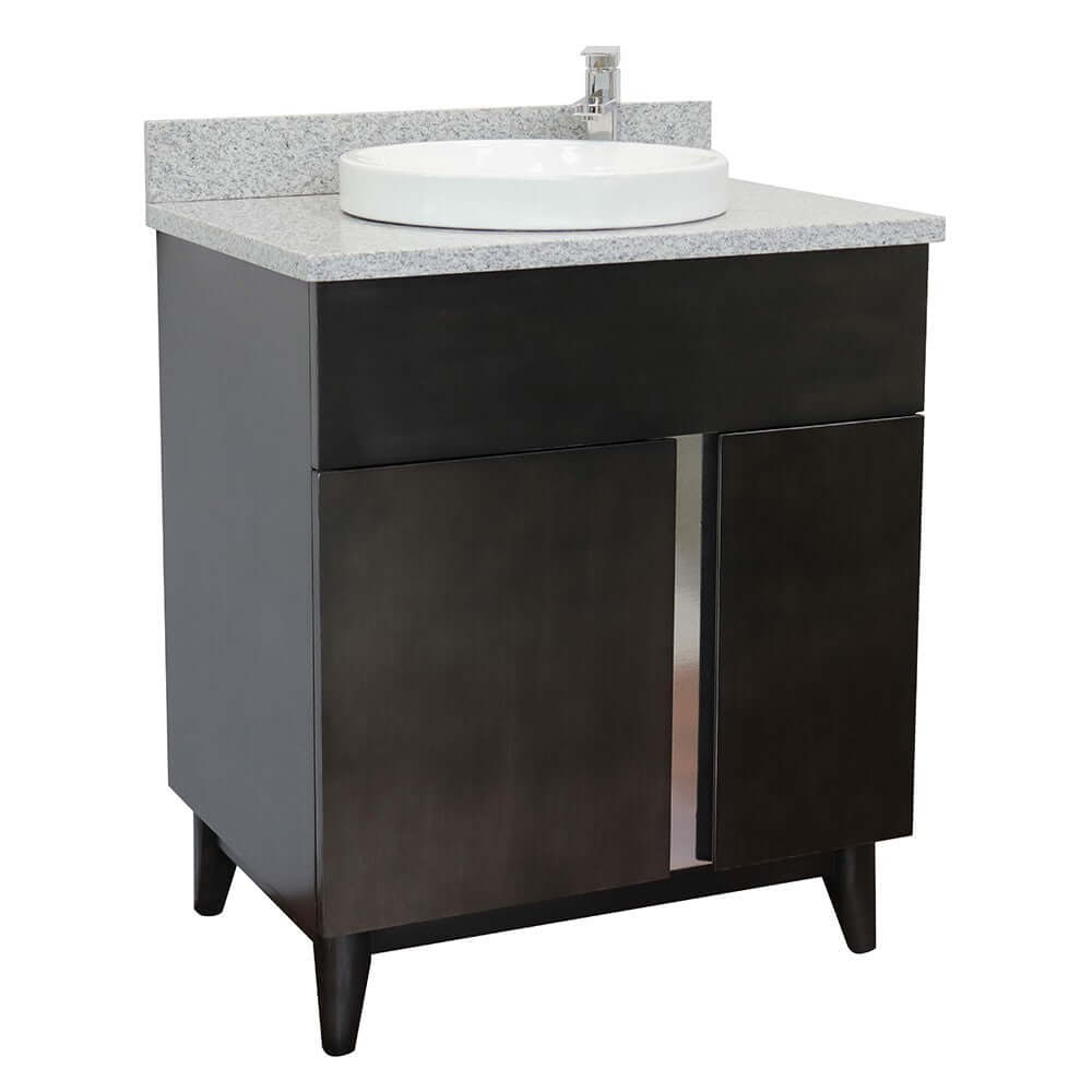 Bellaterra 400200-SB-GYRD 31" Wood Single Vanity w/ Counter Top and Sink Gray Granite