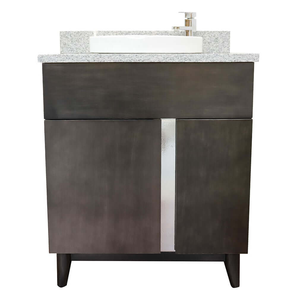 Bellaterra 400200-SB-GYRD 31" Wood Single Vanity w/ Counter Top and Sink Gray Granite