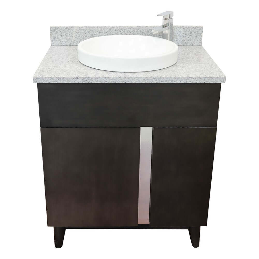 Bellaterra 400200-SB-GYRD 31" Wood Single Vanity w/ Counter Top and Sink Gray Granite