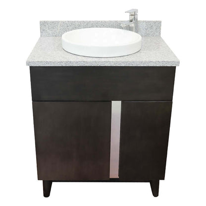 Bellaterra 400200-SB-GYRD 31" Wood Single Vanity w/ Counter Top and Sink Gray Granite