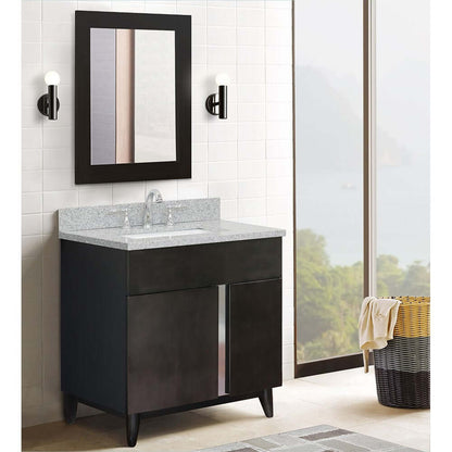 Bellaterra 400200-SB-GYR 31" Wood Single Vanity w/ Counter Top and Sink Gray Granite