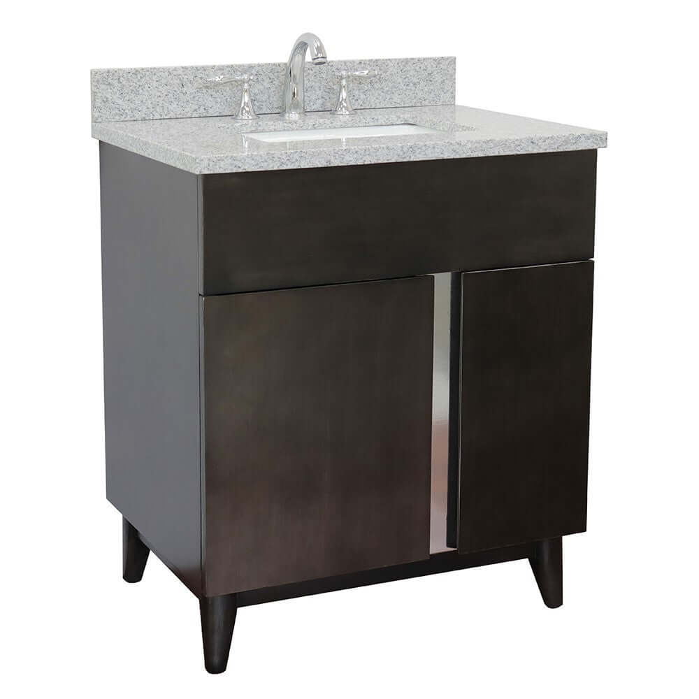 Bellaterra 400200-SB-GYR 31" Wood Single Vanity w/ Counter Top and Sink Gray Granite