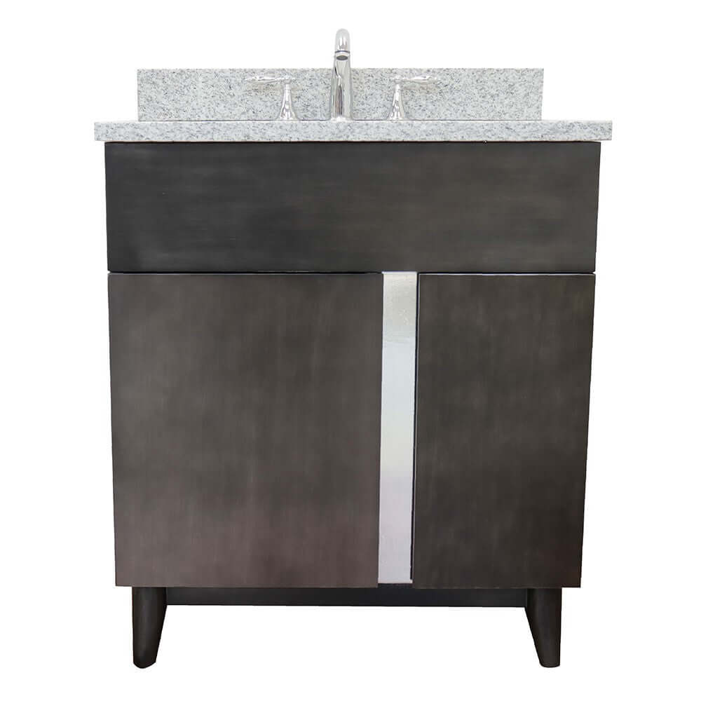 Bellaterra 400200-SB-GYR 31" Wood Single Vanity w/ Counter Top and Sink Gray Granite