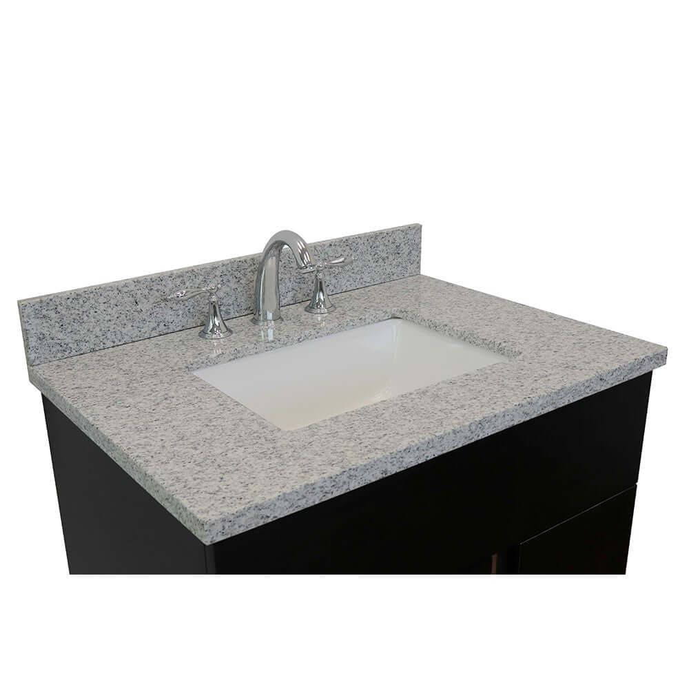 Bellaterra 400200-SB-GYR 31" Wood Single Vanity w/ Counter Top and Sink Gray Granite