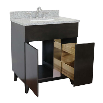 Bellaterra 400200-SB-GYR 31" Wood Single Vanity w/ Counter Top and Sink Gray Granite