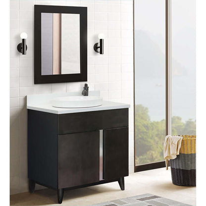 Bellaterra 400200-SB-WERD 31" Wood Single Vanity w/ Counter Top and Sink White Quartz