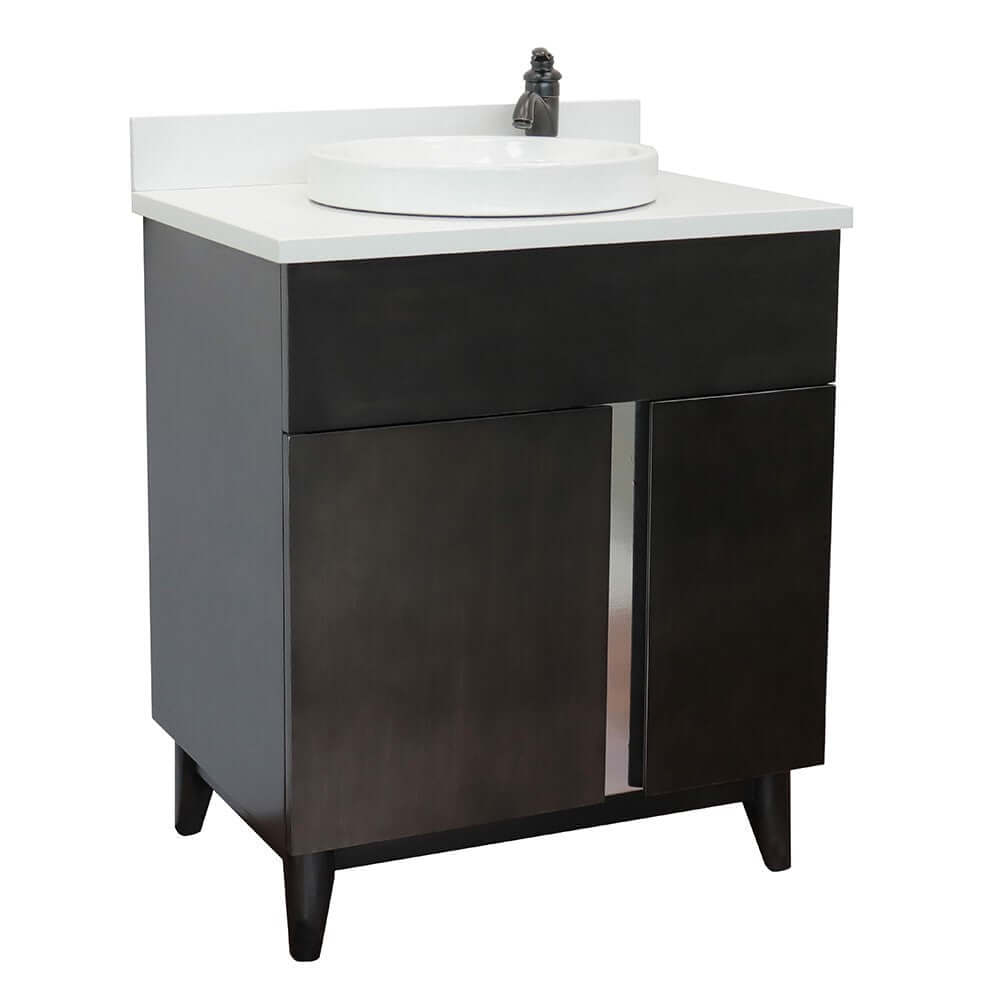 Bellaterra 400200-SB-WERD 31" Wood Single Vanity w/ Counter Top and Sink White Quartz