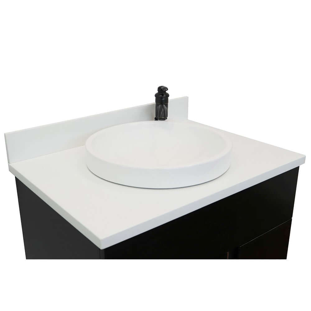 Bellaterra 400200-SB-WERD 31" Wood Single Vanity w/ Counter Top and Sink White Quartz