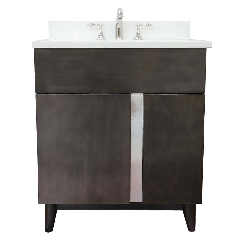 Bellaterra 400200-SB-WER 31" Wood Single Vanity w/ Counter Top and Sink White Quartz