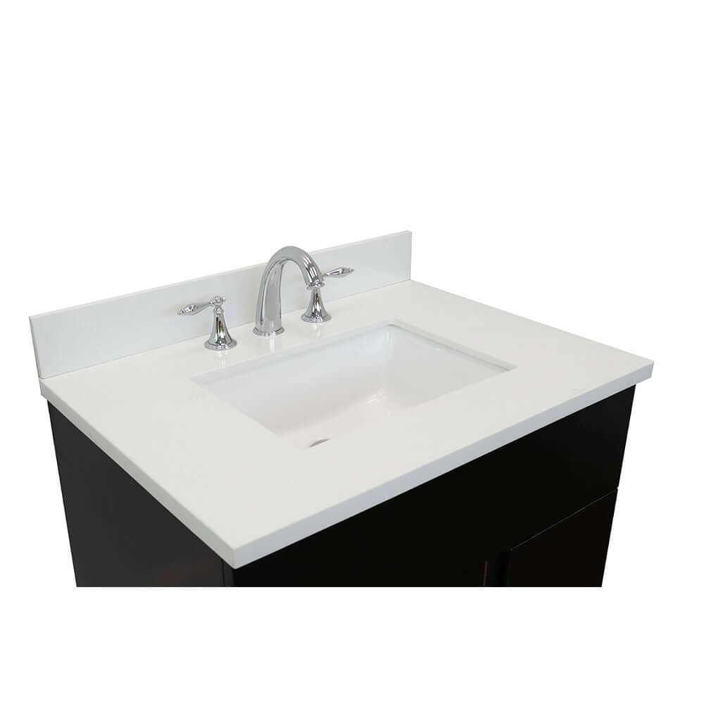 Bellaterra 400200-SB-WER 31" Wood Single Vanity w/ Counter Top and Sink White Quartz