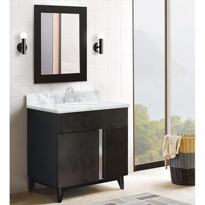 Bellaterra 400200-SB-WMO 31" Wood Single Vanity w/ Counter Top and Sink White Carrara Marble