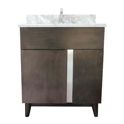 Bellaterra 400200-SB-WMO 31" Wood Single Vanity w/ Counter Top and Sink White Carrara Marble