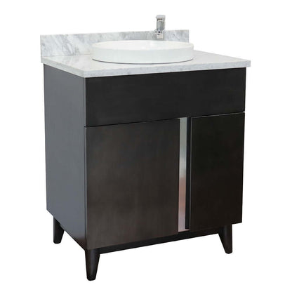 Bellaterra 400200-SB-WMRD 31" Wood Single Vanity w/ Counter Top and Sink White Carrara Marble