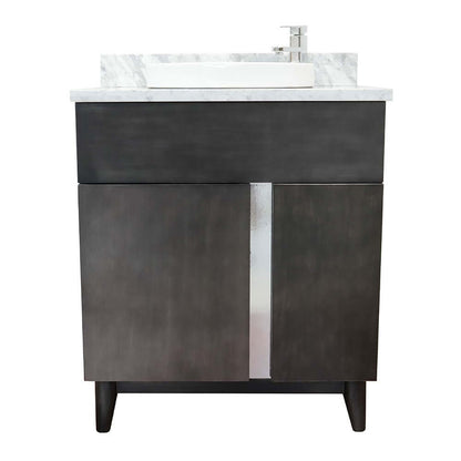 Bellaterra 400200-SB-WMRD 31" Wood Single Vanity w/ Counter Top and Sink White Carrara Marble