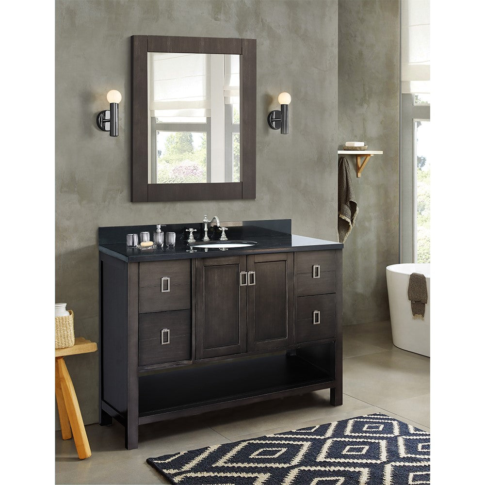 Bellaterra Shlomo - to Split 49" Brown Wood Single Vanity w/ Counter Top and Sink 400300-SB-BGO