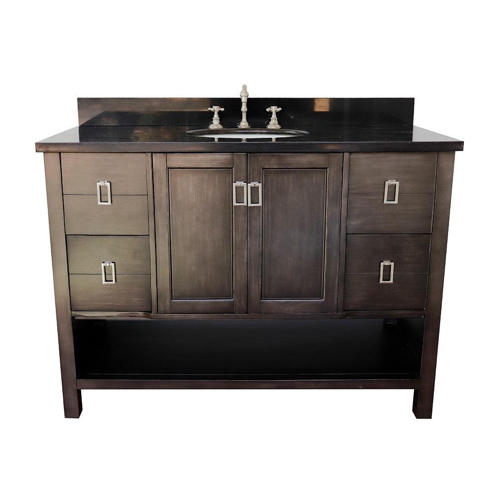 Bellaterra Shlomo - to Split 49" Brown Wood Single Vanity w/ Counter Top and Sink 400300-SB-BGO