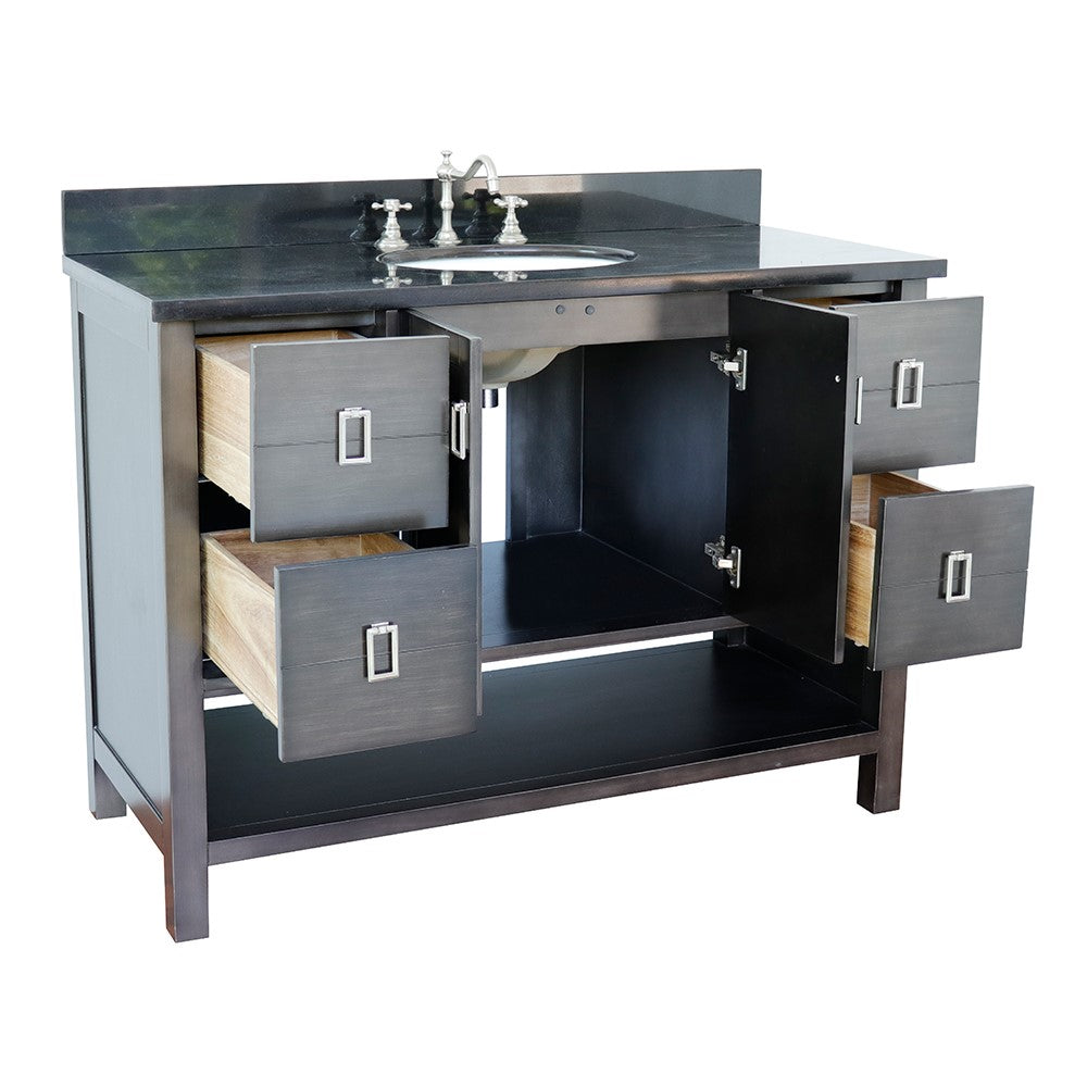 Bellaterra Shlomo - to Split 49" Brown Wood Single Vanity w/ Counter Top and Sink 400300-SB-BGO