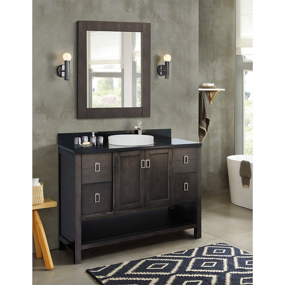 Bellaterra Shlomo - to Split 49" Brown Wood Single Vanity w/ Counter Top and Sink 400300-SB-BGRD