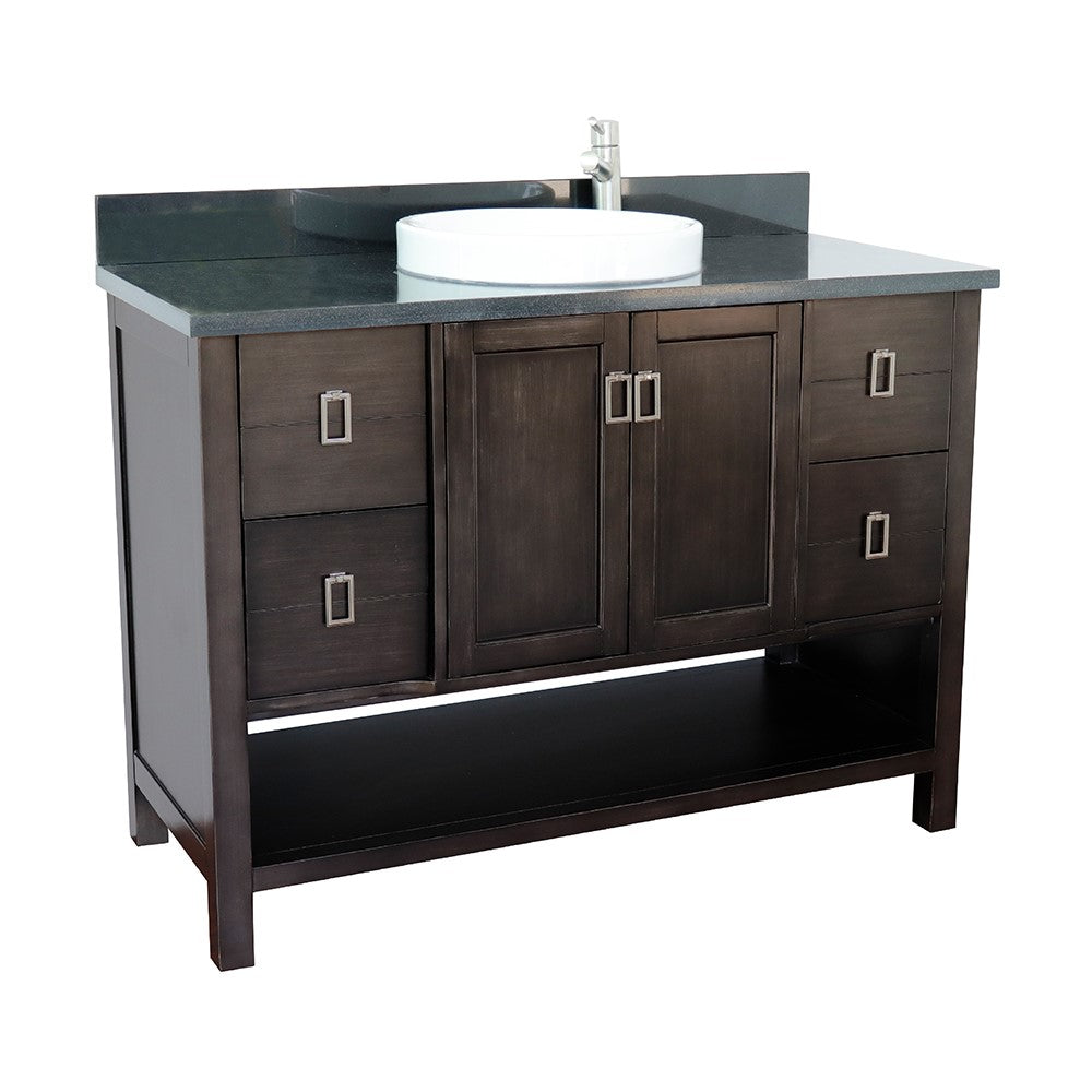 Bellaterra Shlomo - to Split 49" Brown Wood Single Vanity w/ Counter Top and Sink 400300-SB-BGRD