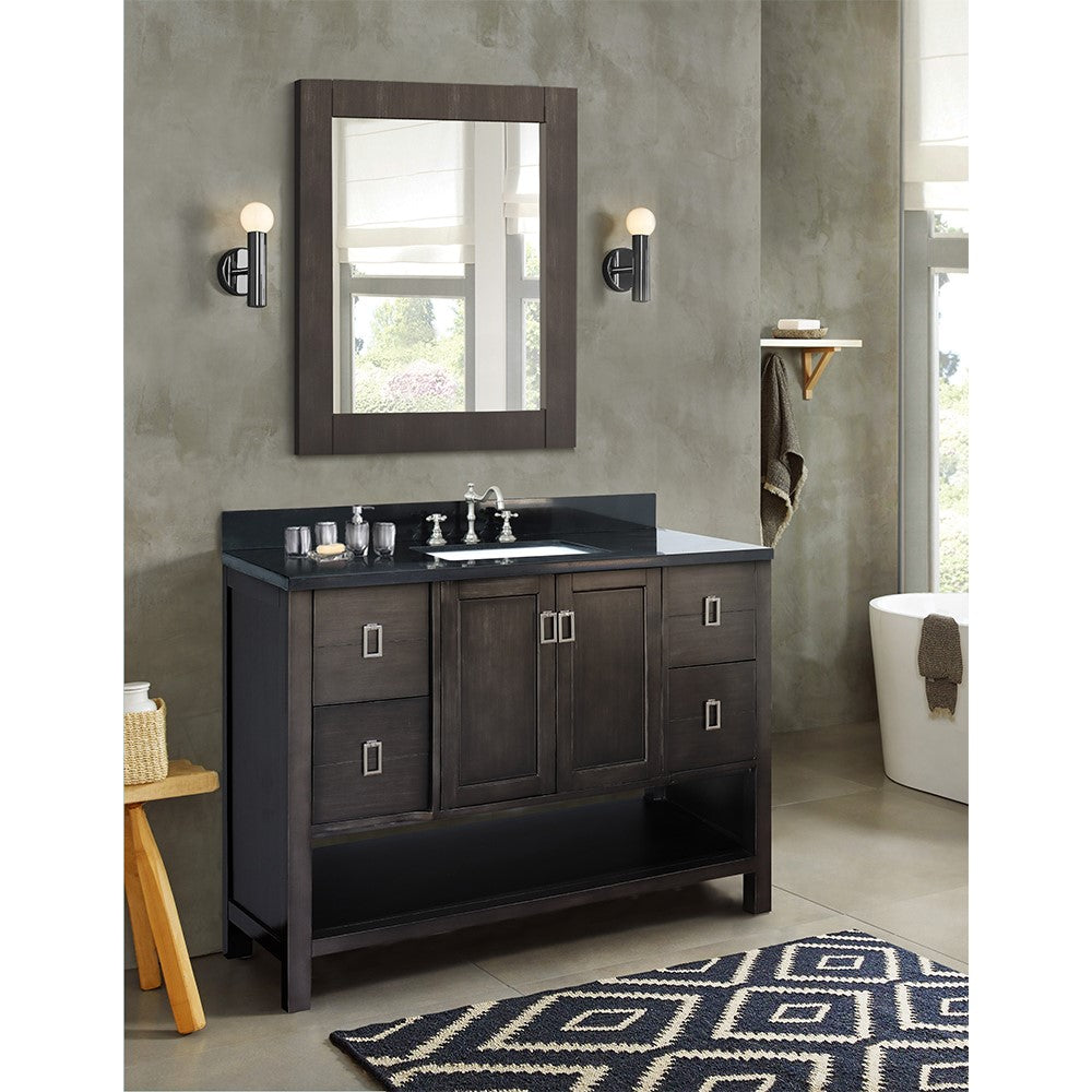 Bellaterra Shlomo - to Split 49" Brown Wood Single Vanity w/ Counter Top and Sink 400300-SB-BGR