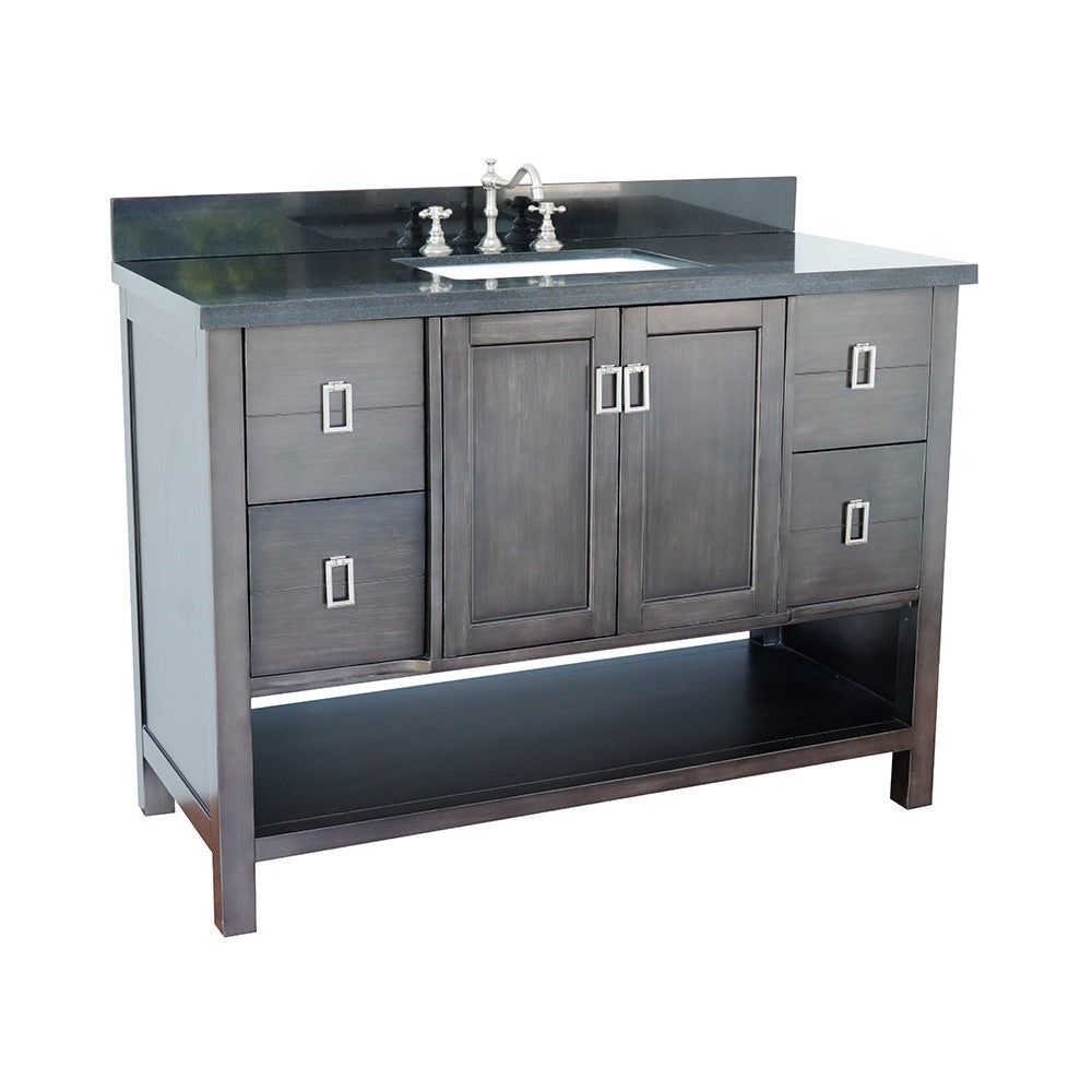 Bellaterra Shlomo - to Split 49" Brown Wood Single Vanity w/ Counter Top and Sink 400300-SB-BGR