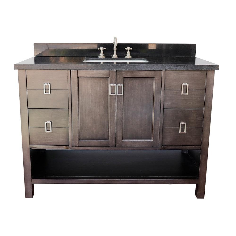 Bellaterra Shlomo - to Split 49" Brown Wood Single Vanity w/ Counter Top and Sink 400300-SB-BGR