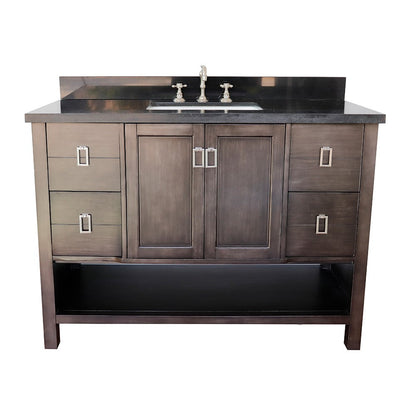 Bellaterra Shlomo - to Split 49" Brown Wood Single Vanity w/ Counter Top and Sink 400300-SB-BGR