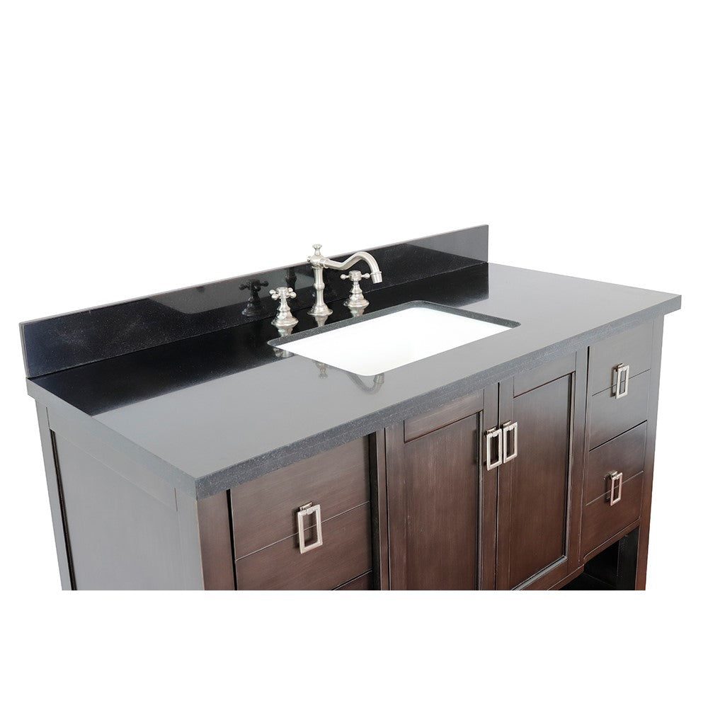 Bellaterra Shlomo - to Split 49" Brown Wood Single Vanity w/ Counter Top and Sink 400300-SB-BGR