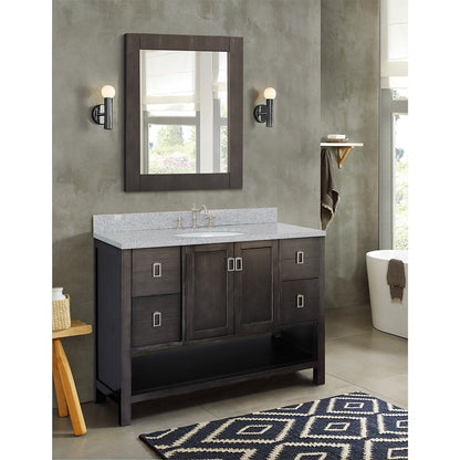 Bellaterra Shlomo - to Split 49" Brown Wood Single Vanity w/ Counter Top and Sink 400300-SB-GYO