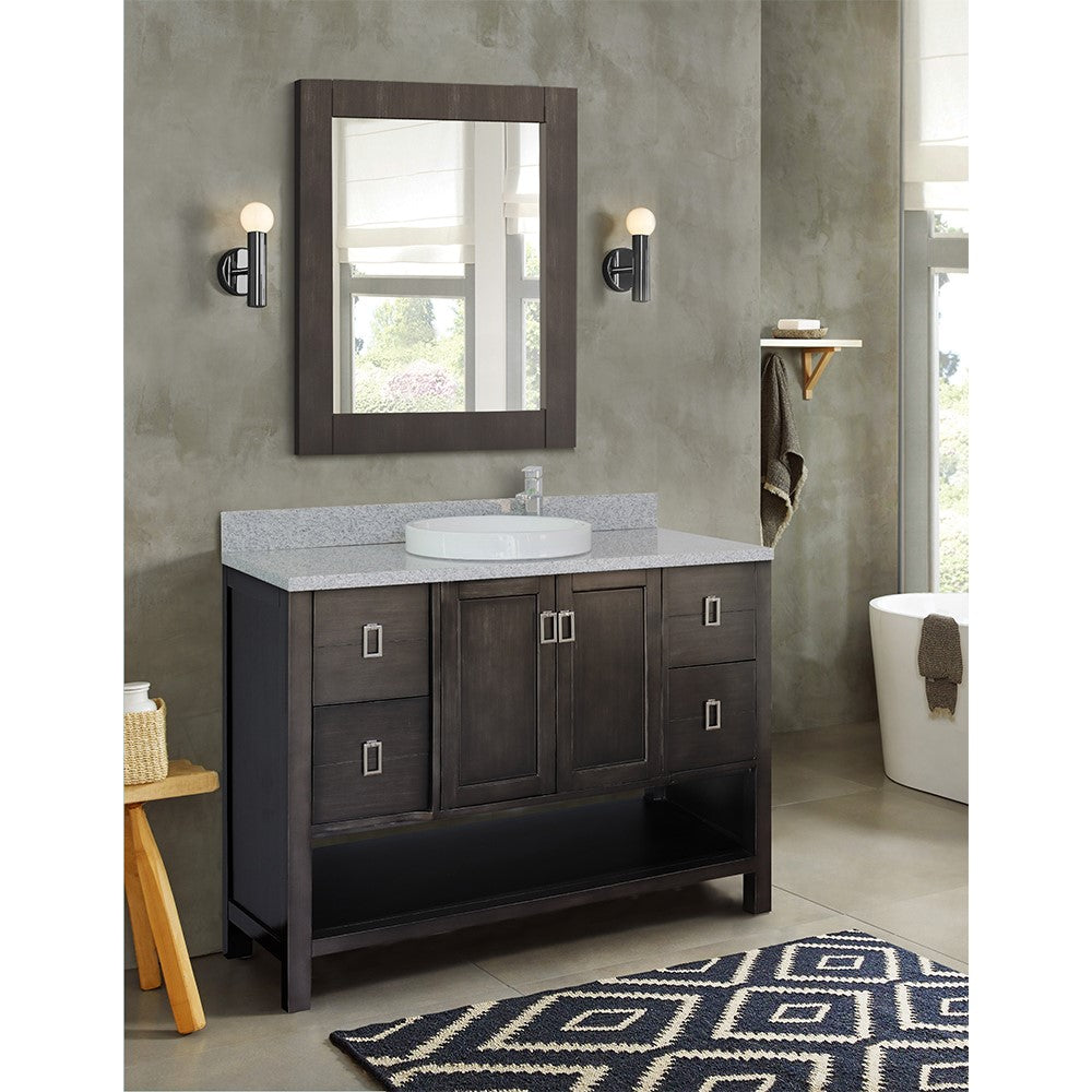 Bellaterra Shlomo - to Split 49" Brown Wood Single Vanity w/ Counter Top and Sink 400300-SB-GYRD