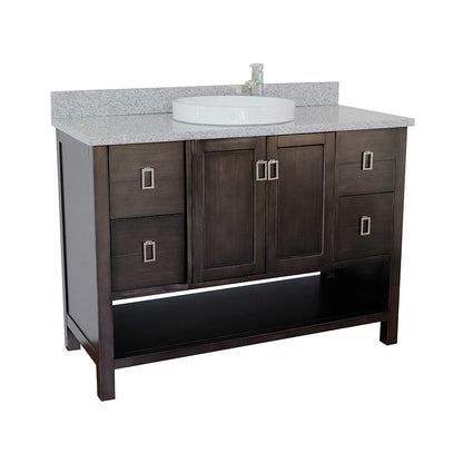 Bellaterra Shlomo - to Split 49" Brown Wood Single Vanity w/ Counter Top and Sink 400300-SB-GYRD