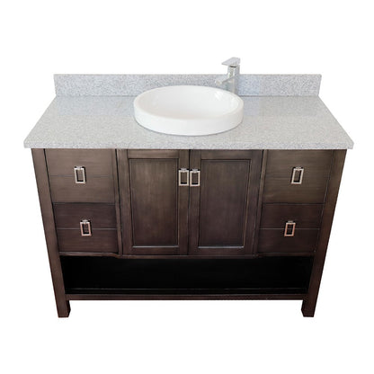 Bellaterra Shlomo - to Split 49" Brown Wood Single Vanity w/ Counter Top and Sink 400300-SB-GYRD