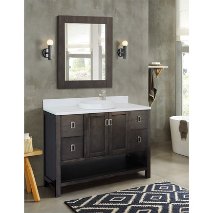 Bellaterra Shlomo - to Split 49" Brown Wood Single Vanity w/ Counter Top and Sink 400300-SB-WERD