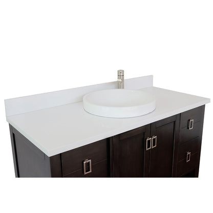 Bellaterra Shlomo - to Split 49" Brown Wood Single Vanity w/ Counter Top and Sink 400300-SB-WERD