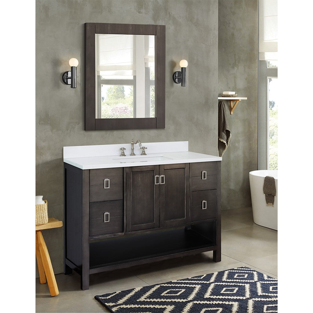 Bellaterra Shlomo - to Split 49" Brown Wood Single Vanity w/ Counter Top and Sink 400300-SB-WER