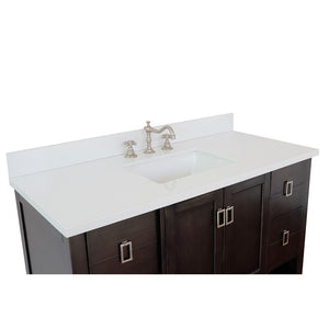 Bellaterra Shlomo - to Split 49" Brown Wood Single Vanity w/ Counter Top and Sink 400300-SB-WER