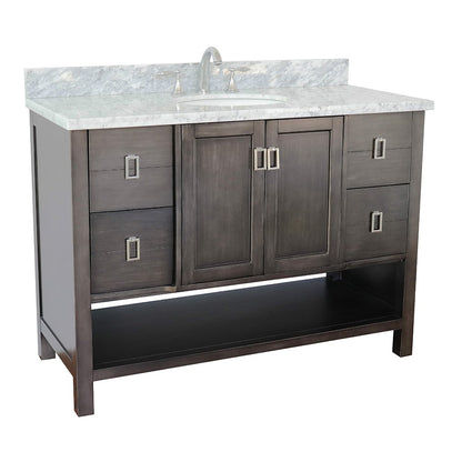 Bellaterra Shlomo - to Split 49" Brown Wood Single Vanity w/ Counter Top and Sink 400300-SB-WMO