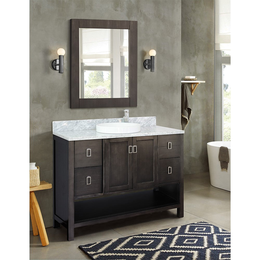 Bellaterra Shlomo - to Split 49" Brown Wood Single Vanity w/ Counter Top and Sink 400300-SB-WMRD