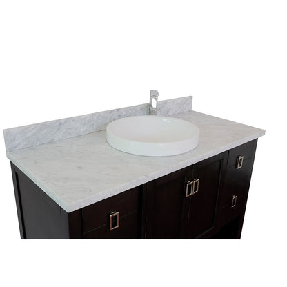 Bellaterra Shlomo - to Split 49" Brown Wood Single Vanity w/ Counter Top and Sink 400300-SB-WMRD