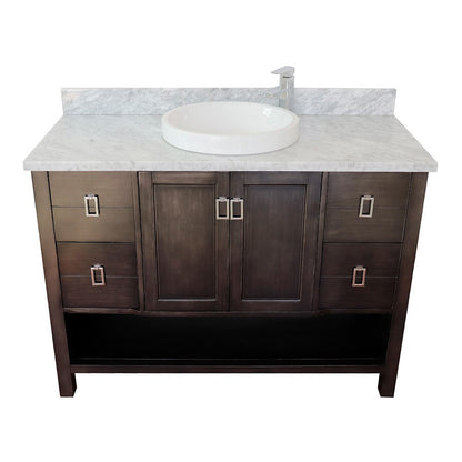 Bellaterra Shlomo - to Split 49" Brown Wood Single Vanity w/ Counter Top and Sink 400300-SB-WMRD